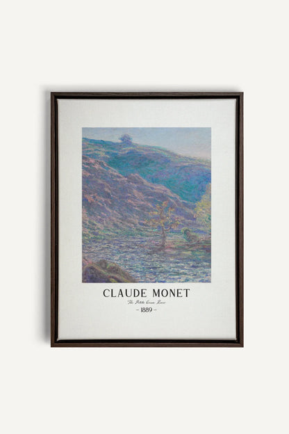 OLEKA CANVAS - THE PETITE CREUSE RIVER, Oeuvre sur toile étirée, encadré Brun Noyer