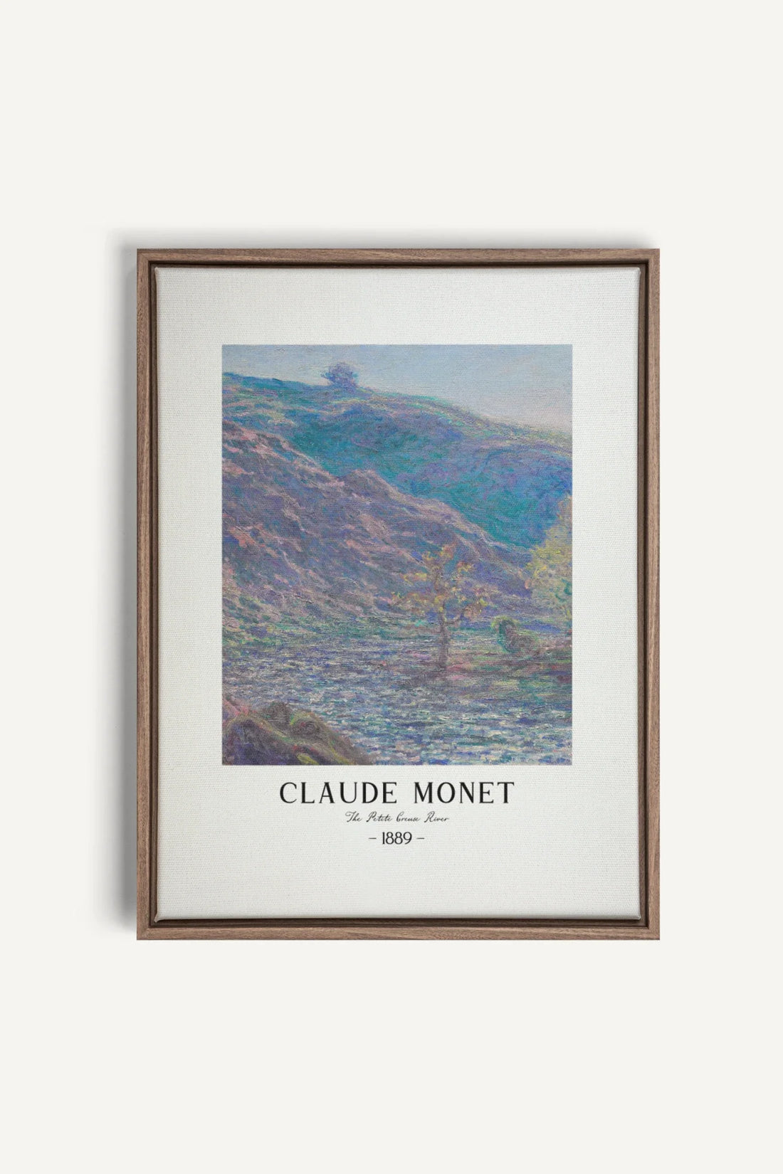 OLEKA CANVAS - THE PETITE CREUSE RIVER, Oeuvre sur toile étirée, encadré Brun Chêne