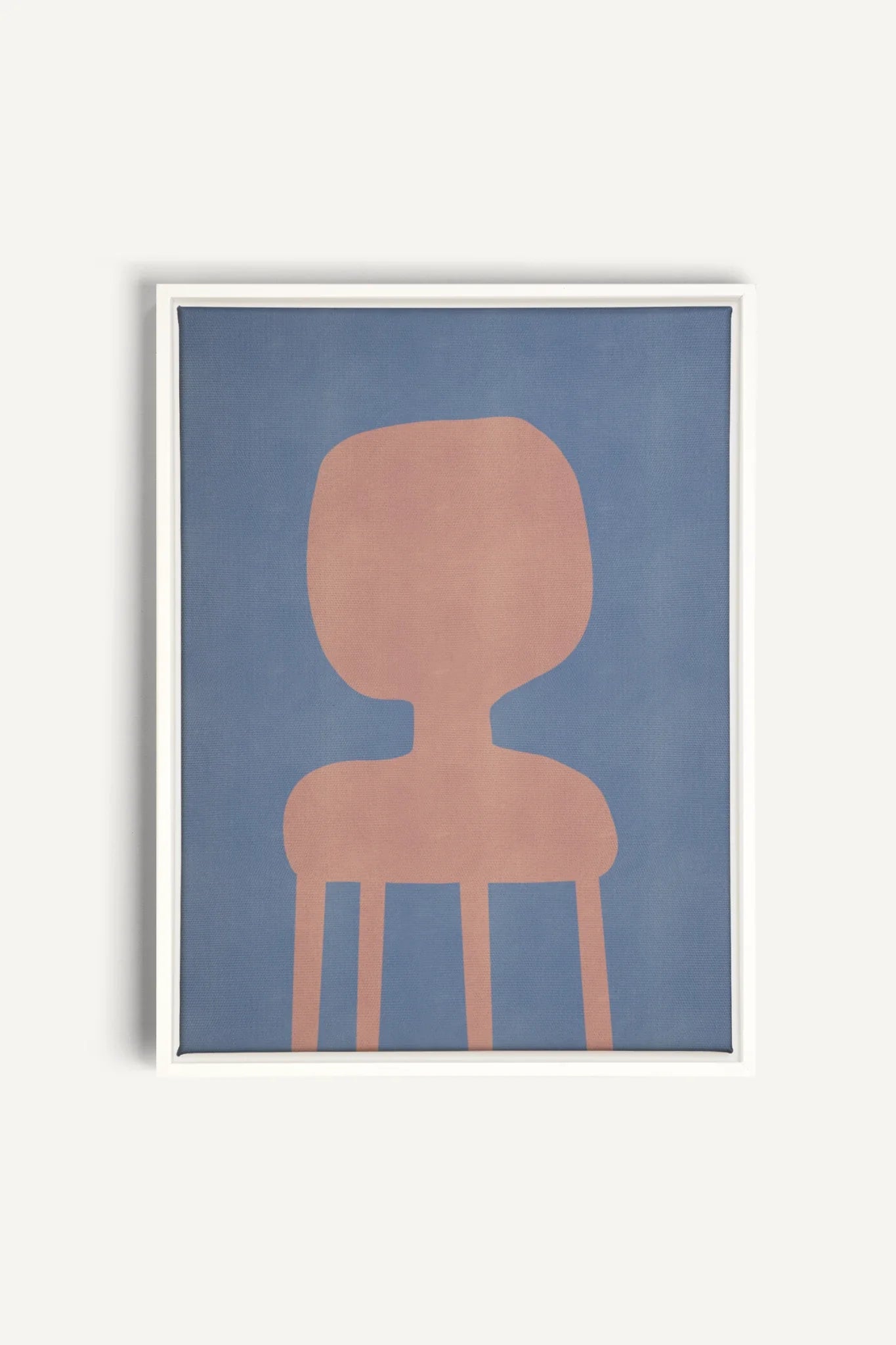 OLEKA CANVAS - THE PINK CHAIR, Oeuvre sur toile étirée, encadré Blanc