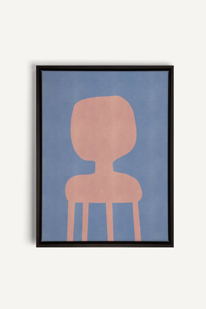 OLEKA CANVAS - THE PINK CHAIR, Oeuvre sur toile étirée, encadré Noir
