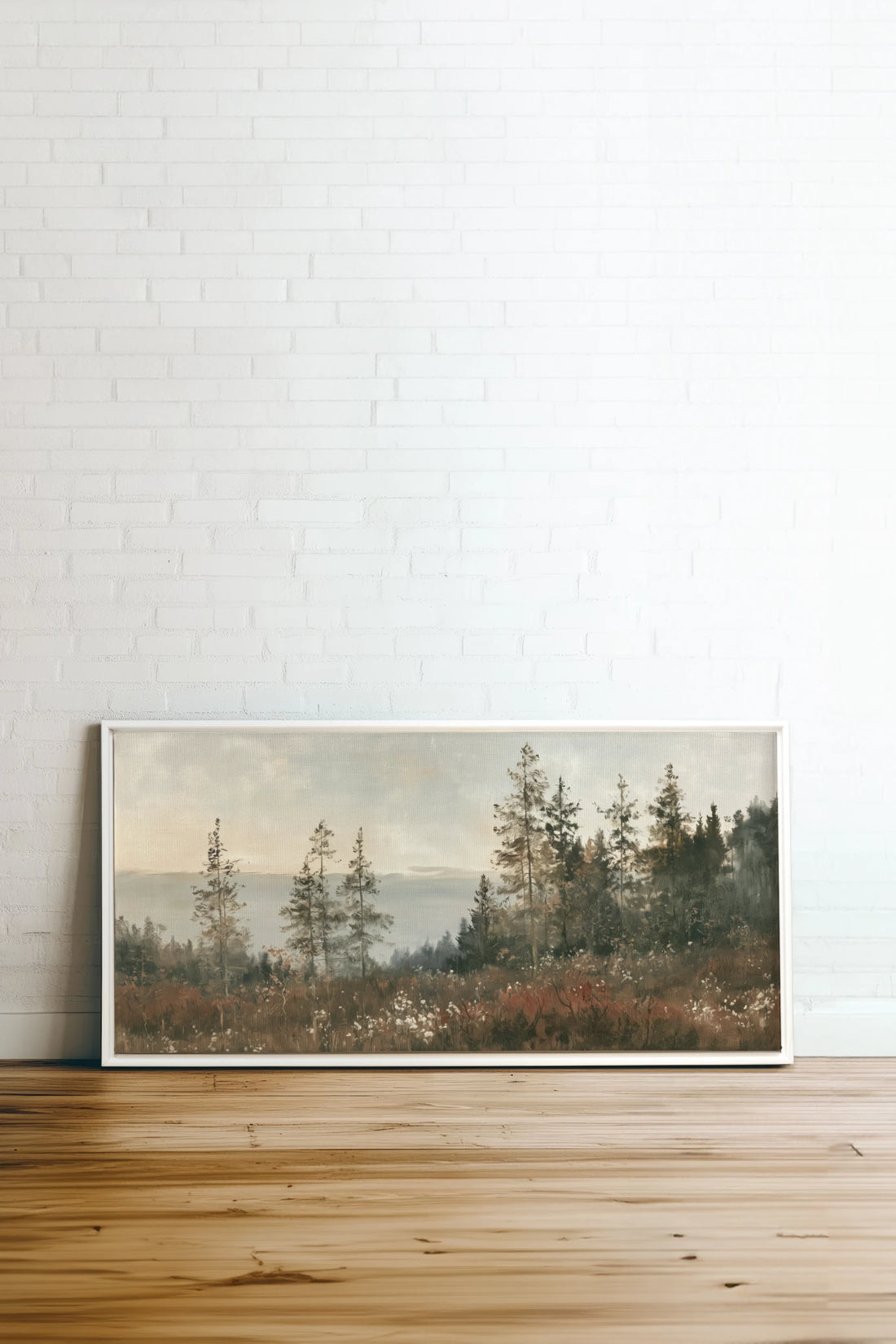 THE PROMISE OF PINES, Oeuvre sur toile étirée, encadré Blanc