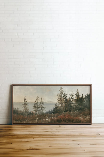 THE PROMISE OF PINES, Oeuvre sur toile étirée, encadré Brun Chêne