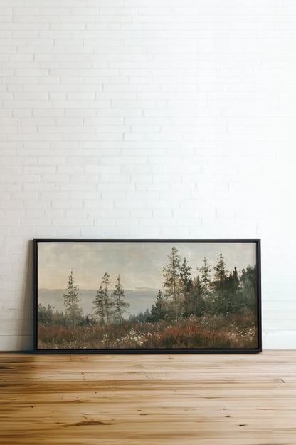 THE PROMISE OF PINES, Oeuvre sur toile étirée, encadré Noir