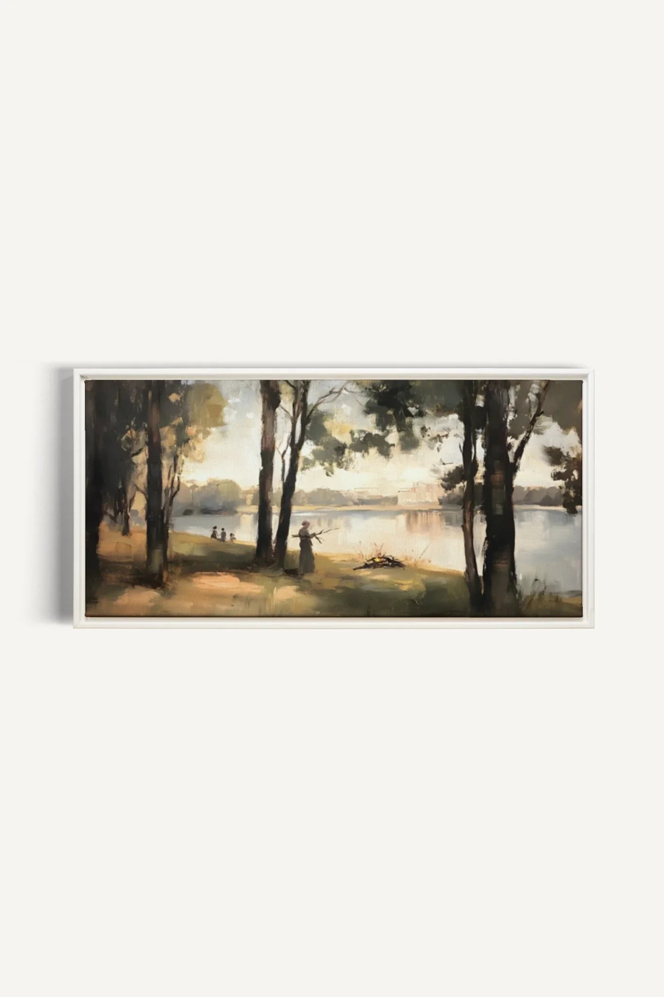 OLEKA CANVAS - THE QUIET SHORE, Oeuvre sur toile étirée, encadré Blanc
