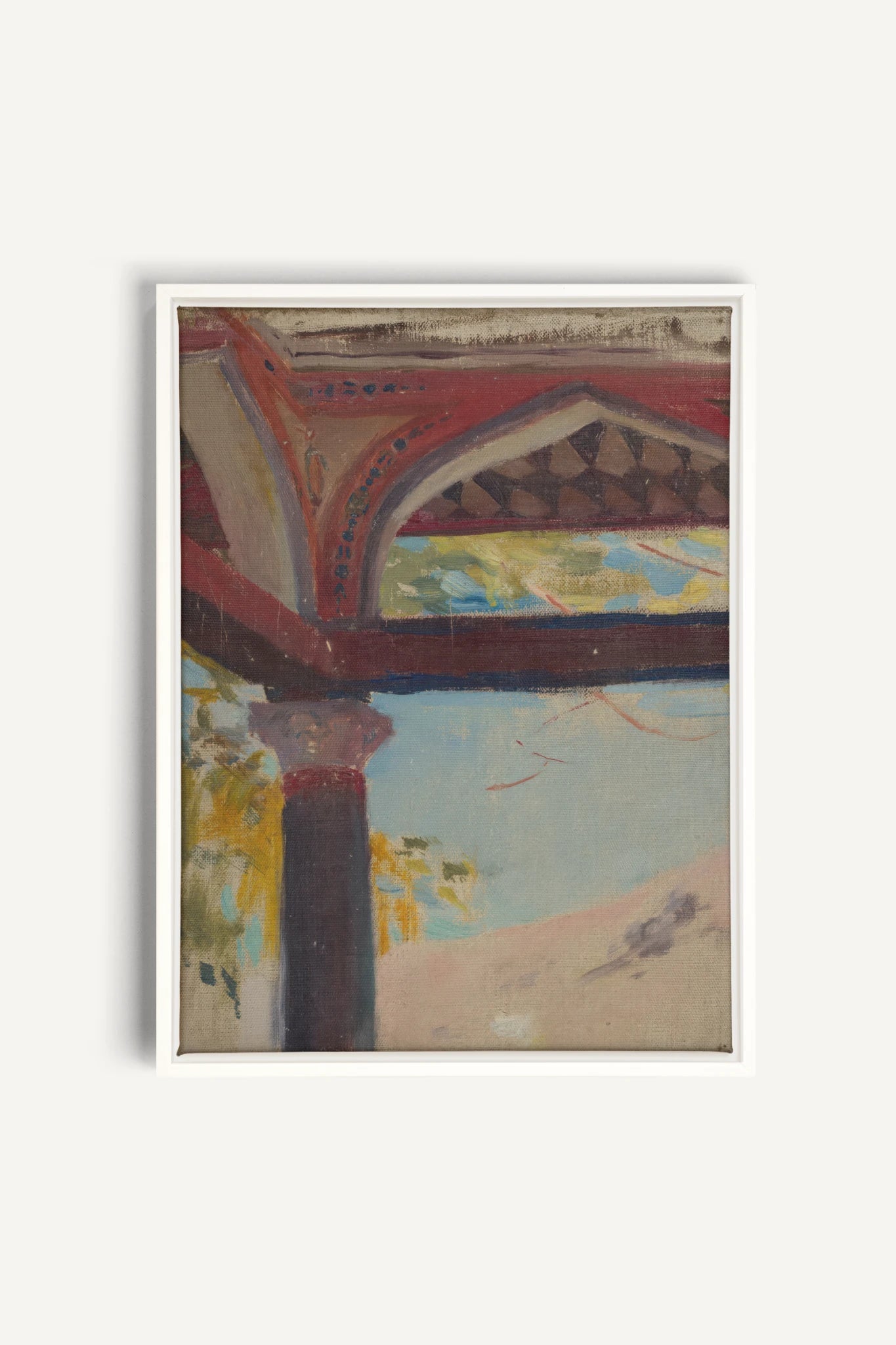 THE RED ARCH, Oeuvre sur toile étirée, encadré Blanc