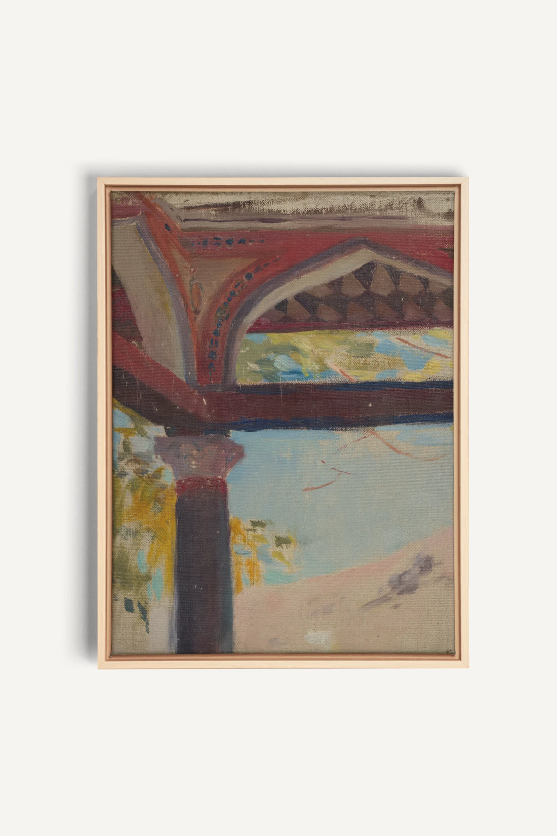 THE RED ARCH, Work on stretched canvas, framed Naturel Clair