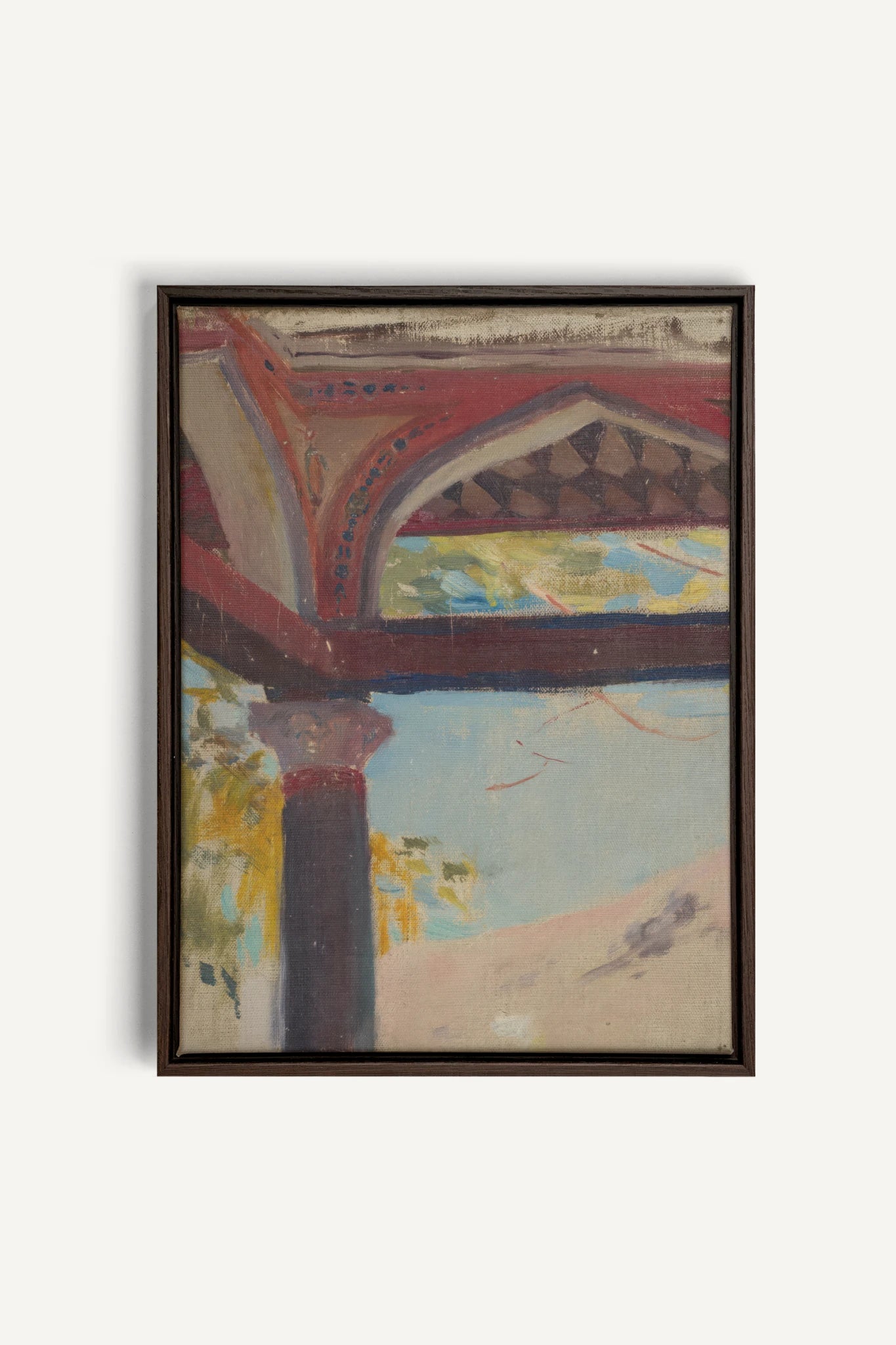 THE RED ARCH, Oeuvre sur toile étirée, encadré Brun Noyer