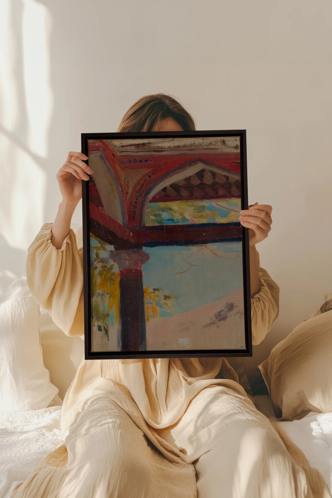 THE RED ARCH, Oeuvre sur toile étirée, encadré Noir