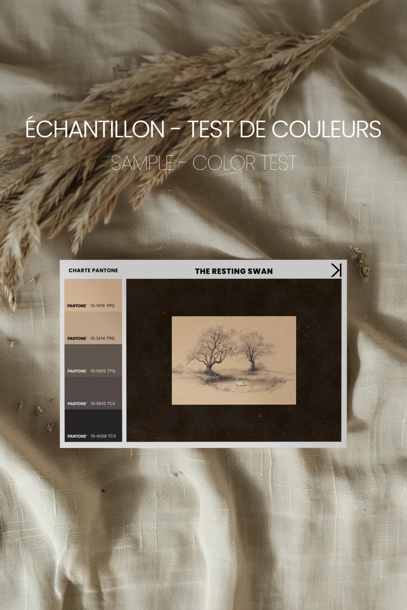 THE RESTING SWAN, Oeuvre sur toile rigide, encadré signature Atelier Dansereau