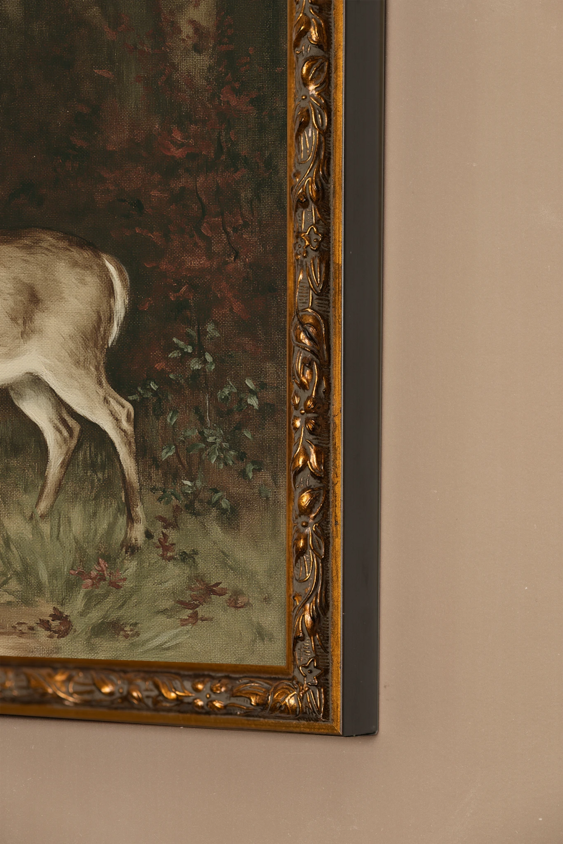 THE WOODLAND STAG, Oeuvre sur toile rigide, encadré Vintage Bronze