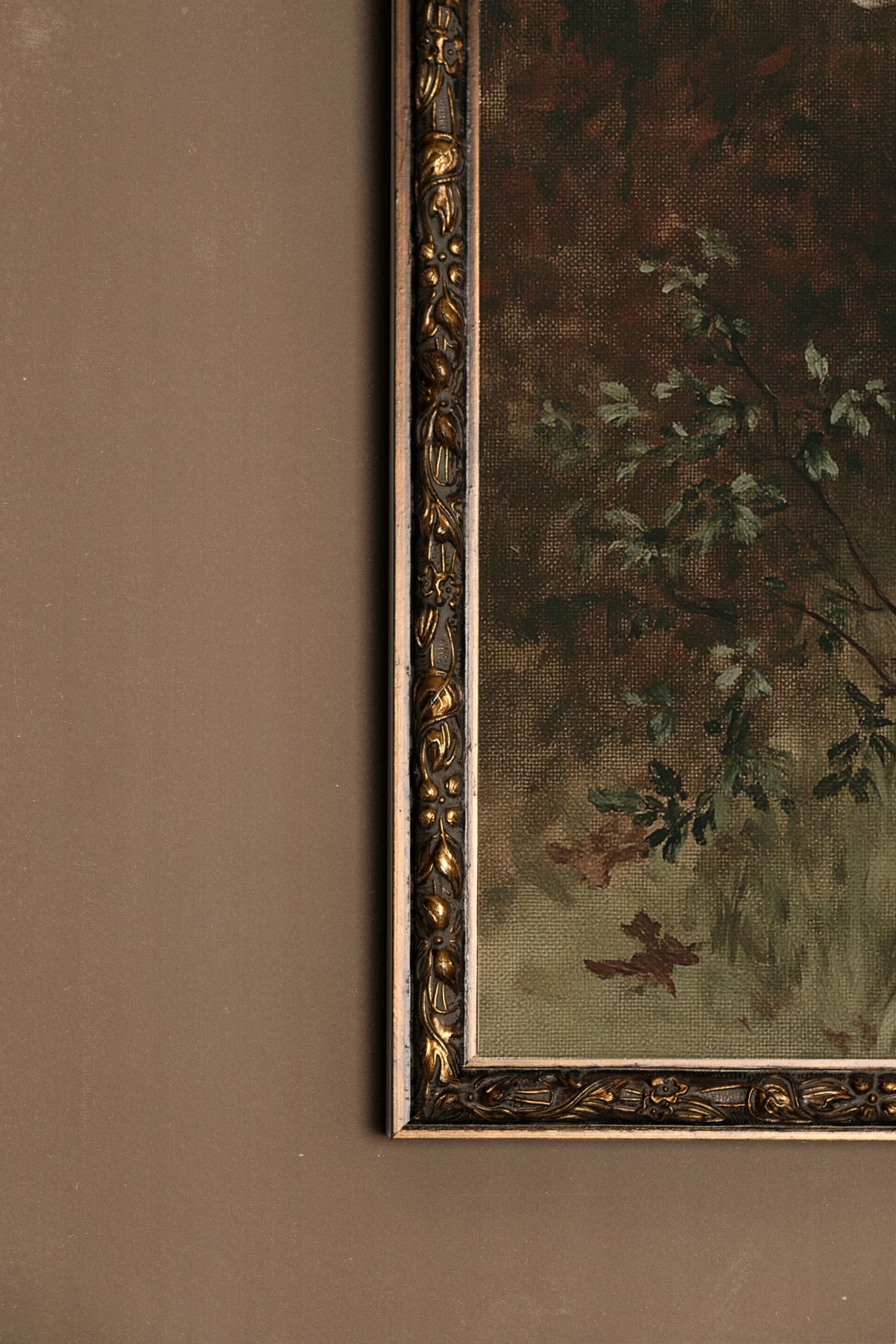 THE WOODLAND STAG, Oeuvre sur toile rigide, encadré Vintage Bronze