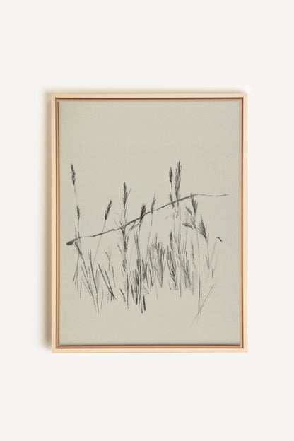 TIGES AUX VENT, Artwork on stretched canvas, framed Natural Light