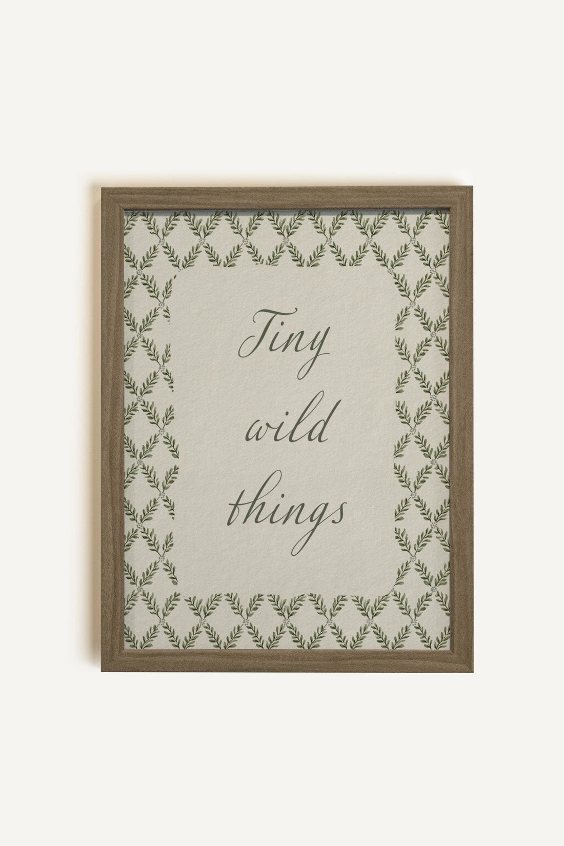 TINY WILD THINGS, Oeuvre sur toile rigide, encadré brun chêne