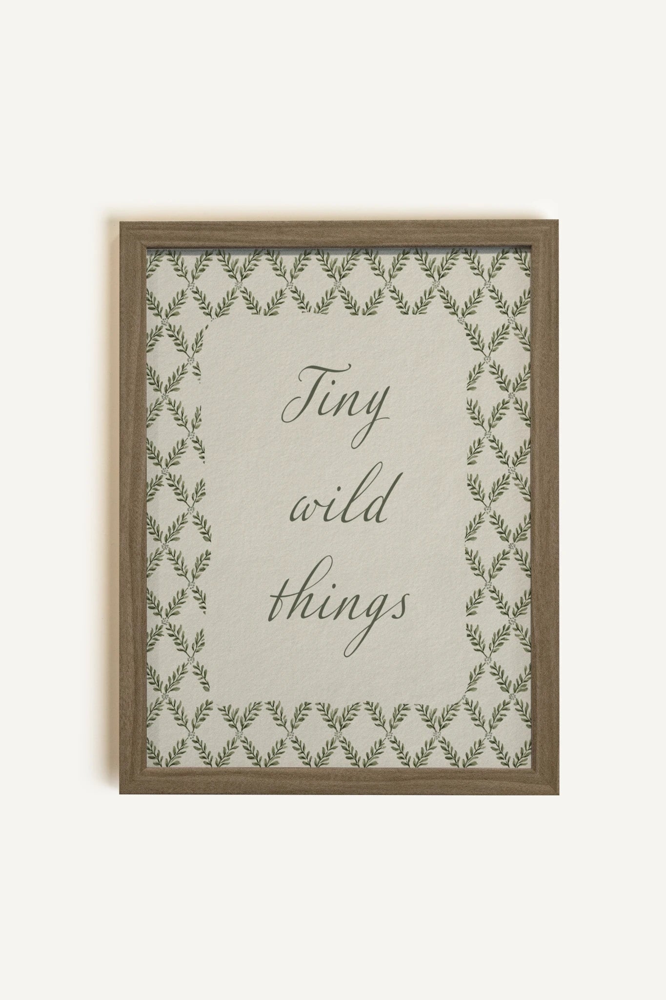 TINY WILD THINGS, Work on canvas, oak brown frame