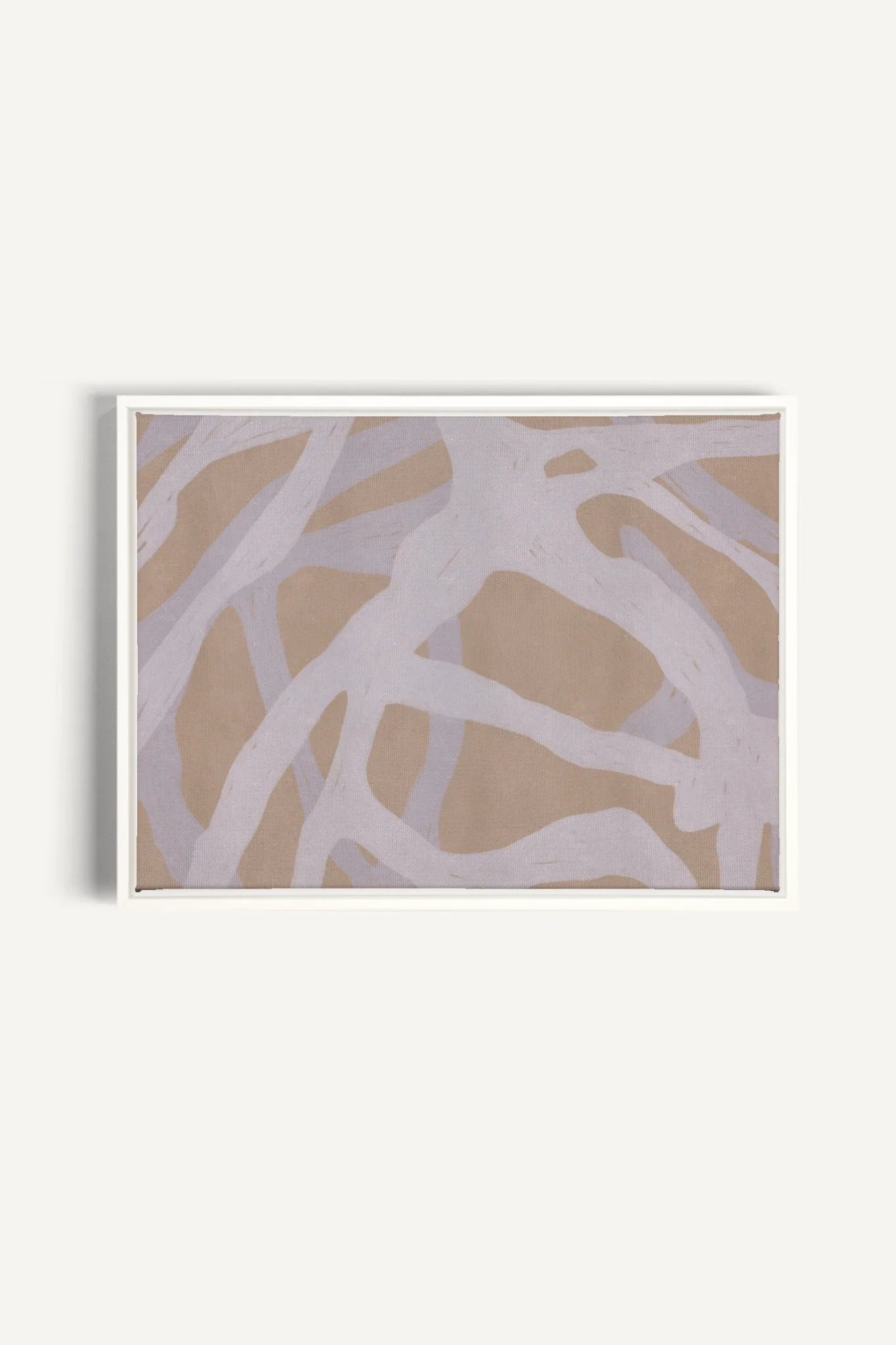 OLEKA CANVAS - TISSAGE NATUREL, Oeuvre sur toile étirée, encadré Blanc