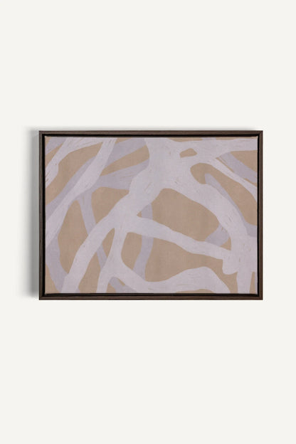 OLEKA CANVAS - TISSAGE NATUREL, Oeuvre sur toile étirée, encadré Brun Noyer
