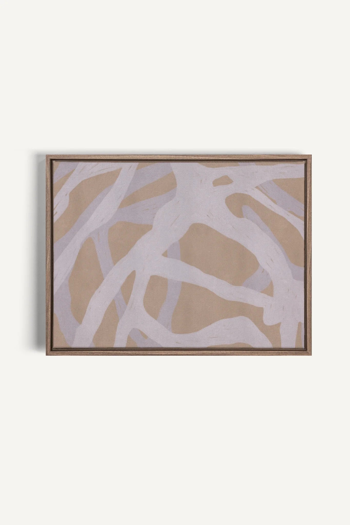 OLEKA CANVAS - TISSAGE NATUREL, Oeuvre sur toile étirée, encadré Brun Chêne