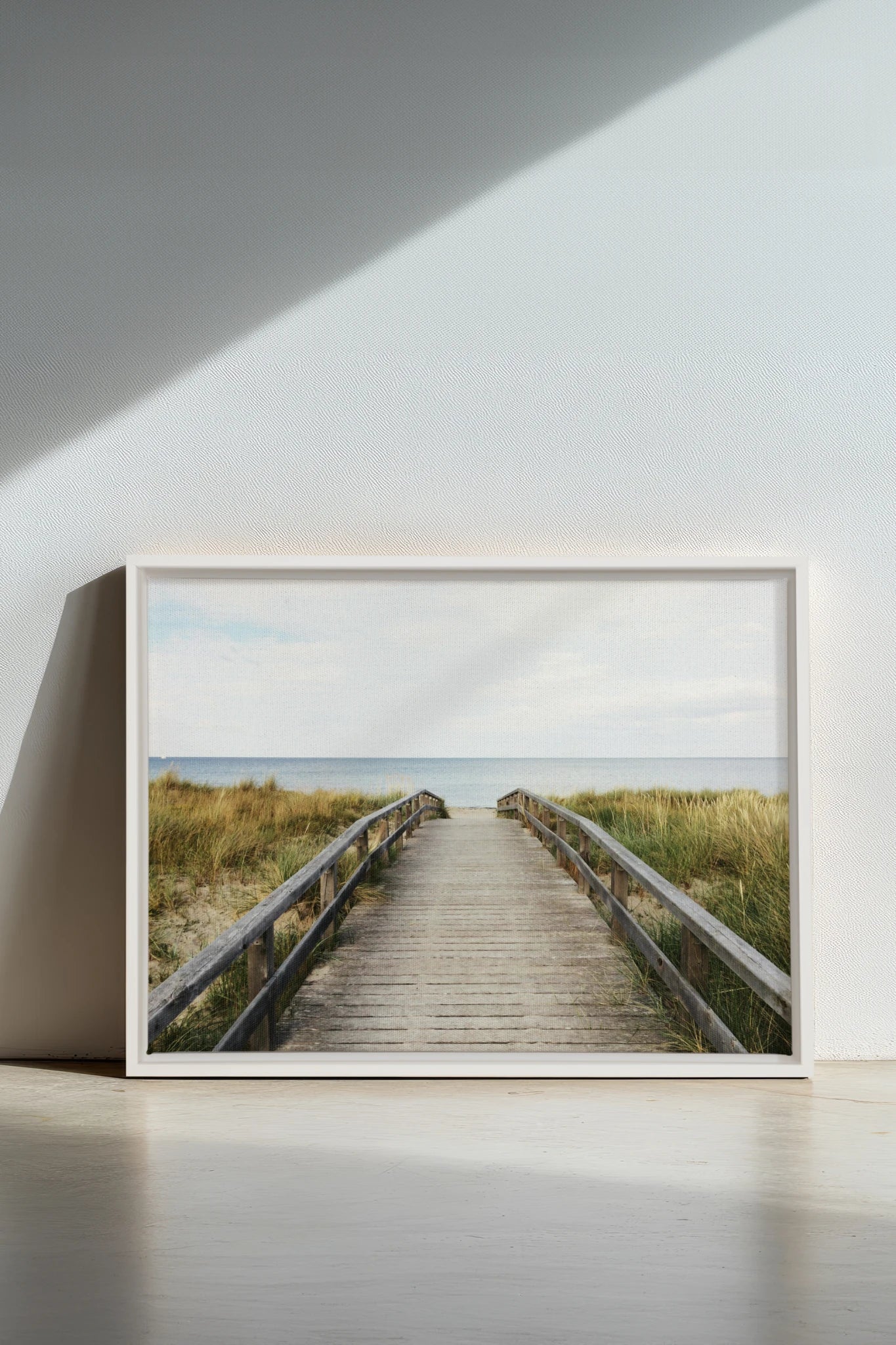 MOUNTAIN MORNING II, Artwork on stretched canvas, framed in white