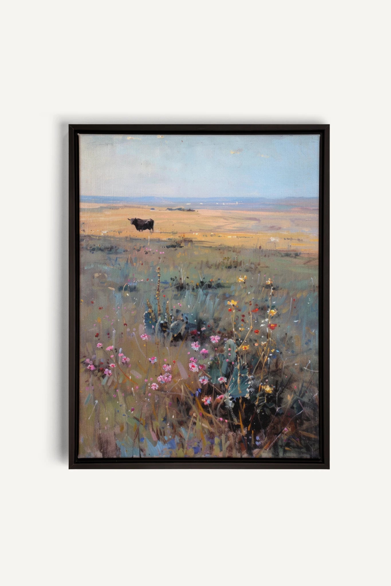 RAINBOW FIELD, Oeuvre sur toile étirée, encadré Noir