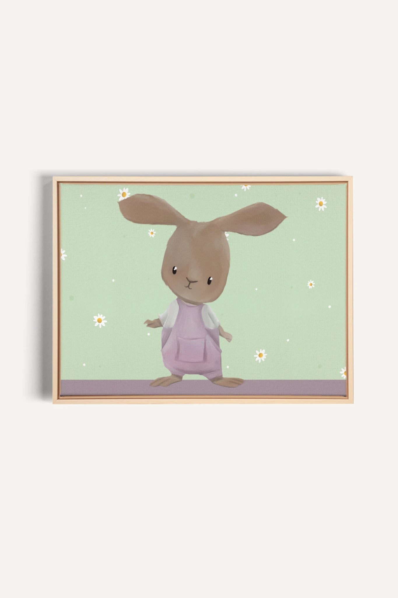 LAPIN, Oeuvre sur toile étirée, encadré Naturel Clair