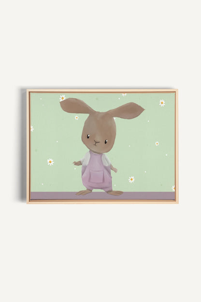 LAPIN, Oeuvre sur toile étirée, encadré Naturel Clair