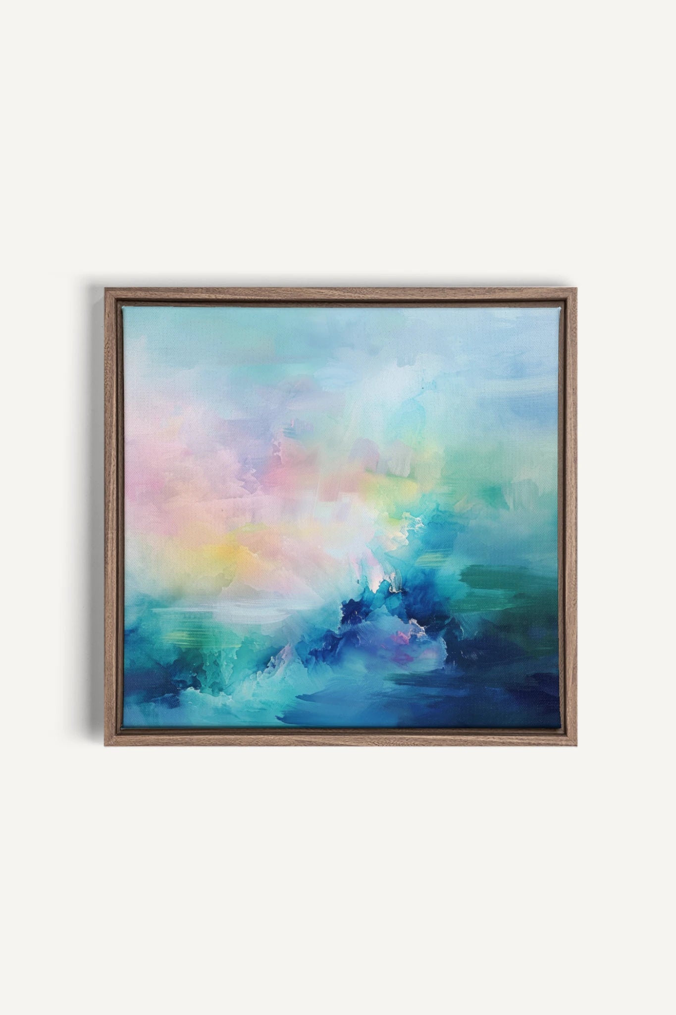 SPLASH OF JOY, Oeuvre sur toile étirée, encadré Brun Chêne