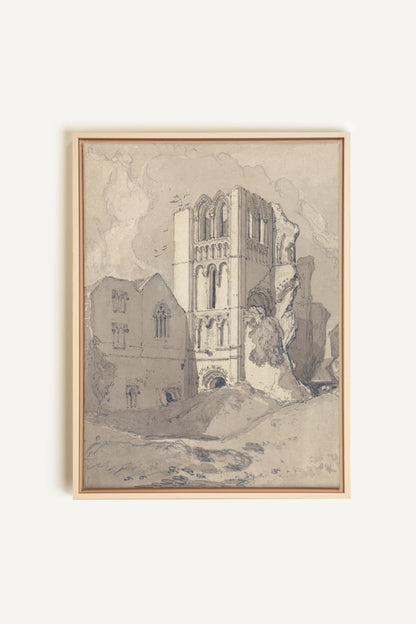 TOWER OF SILENCE, Artwork on stretched canvas, framed Natural Light