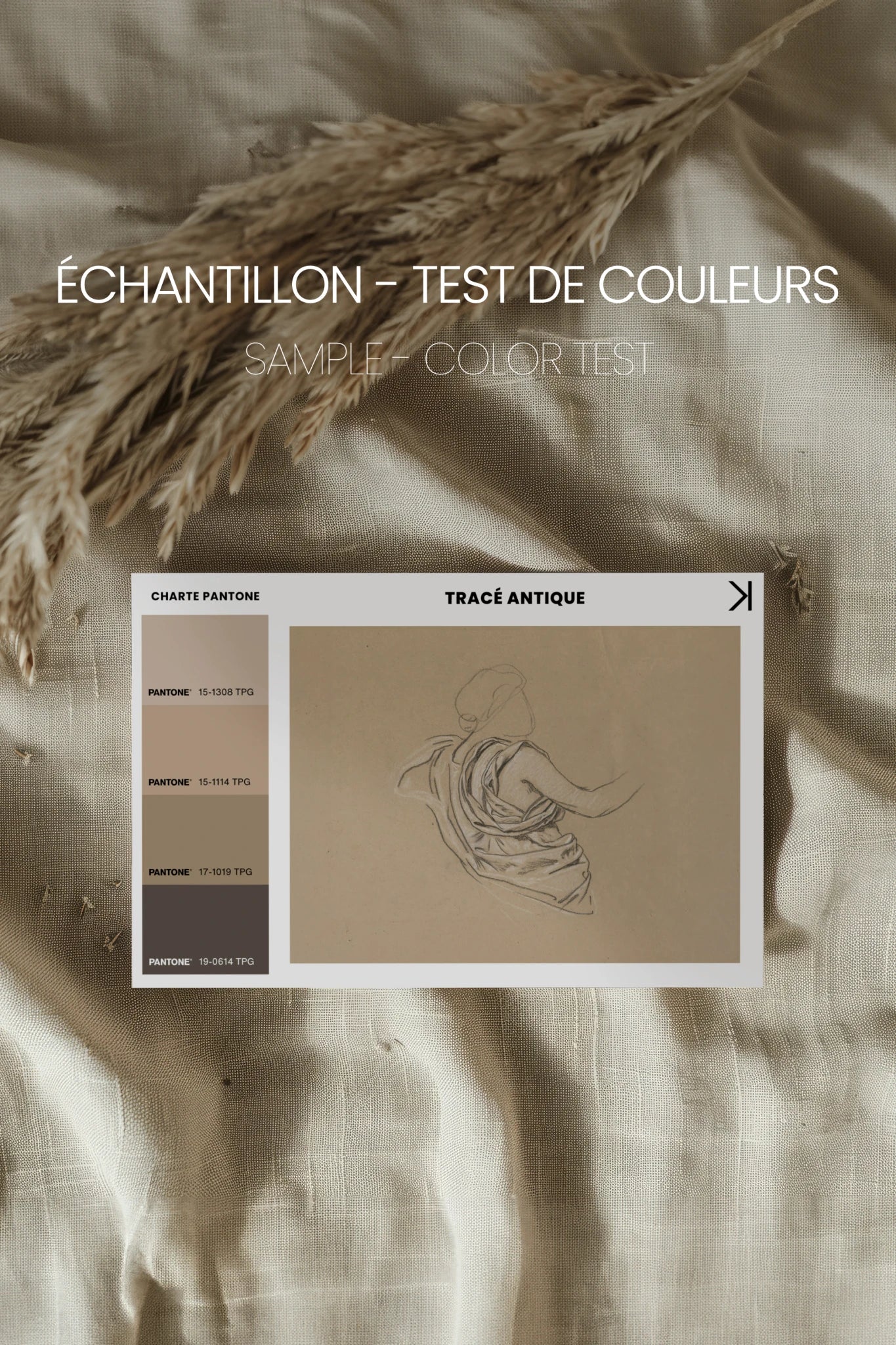TRACÉ ANTIQUE, Oeuvre sur toile étirée, encadré Vintage Argent