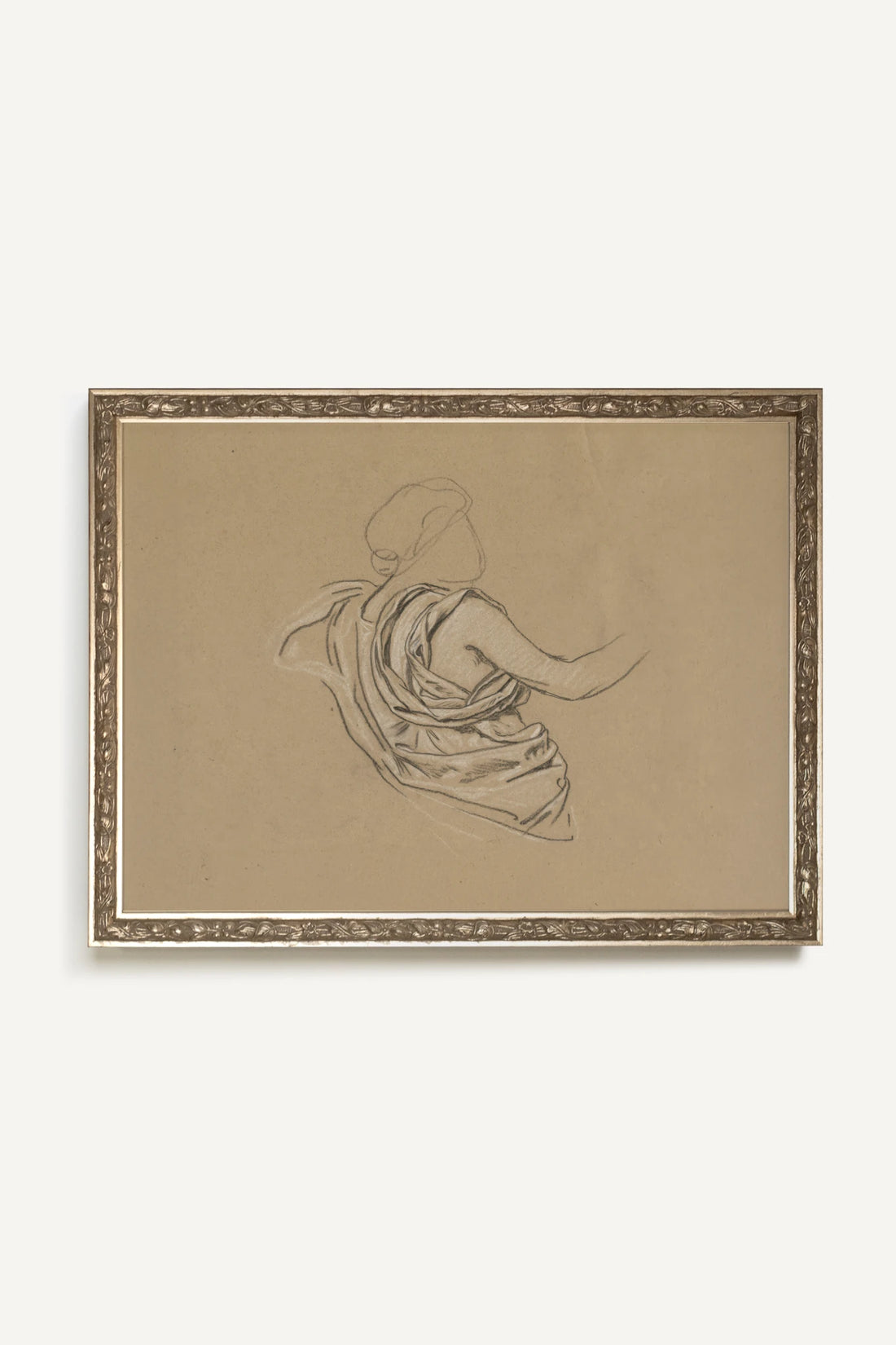 TRACÉ ANTIQUE, Oeuvre sur toile étirée, encadré Vintage Argent