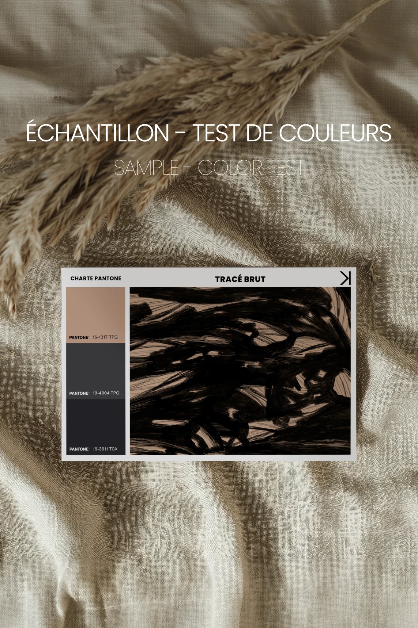 TRACÉ BRUT, Oeuvre sur toile étirée, encadré Vintage Bronze