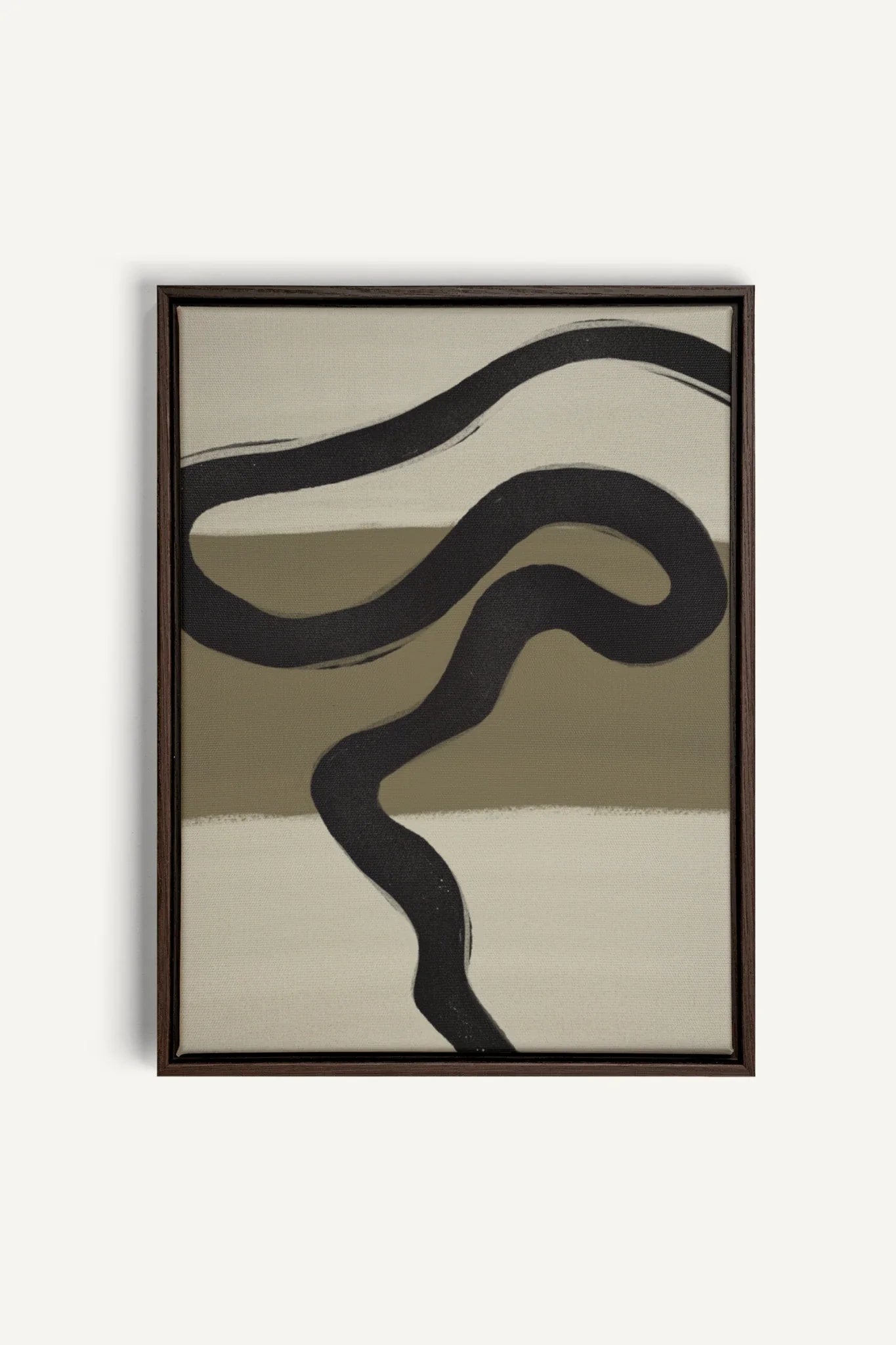 OLEKA CANVAS - TRACE OF TIME, Oeuvre sur toile étirée, encadré Brun Noyer