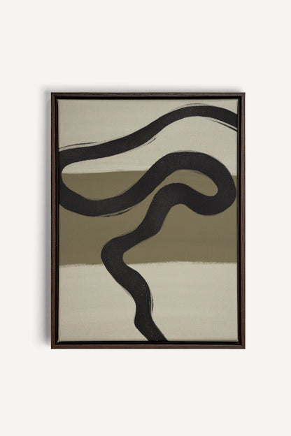 OLEKA CANVAS - TRACE OF TIME, Oeuvre sur toile étirée, encadré Brun Noyer