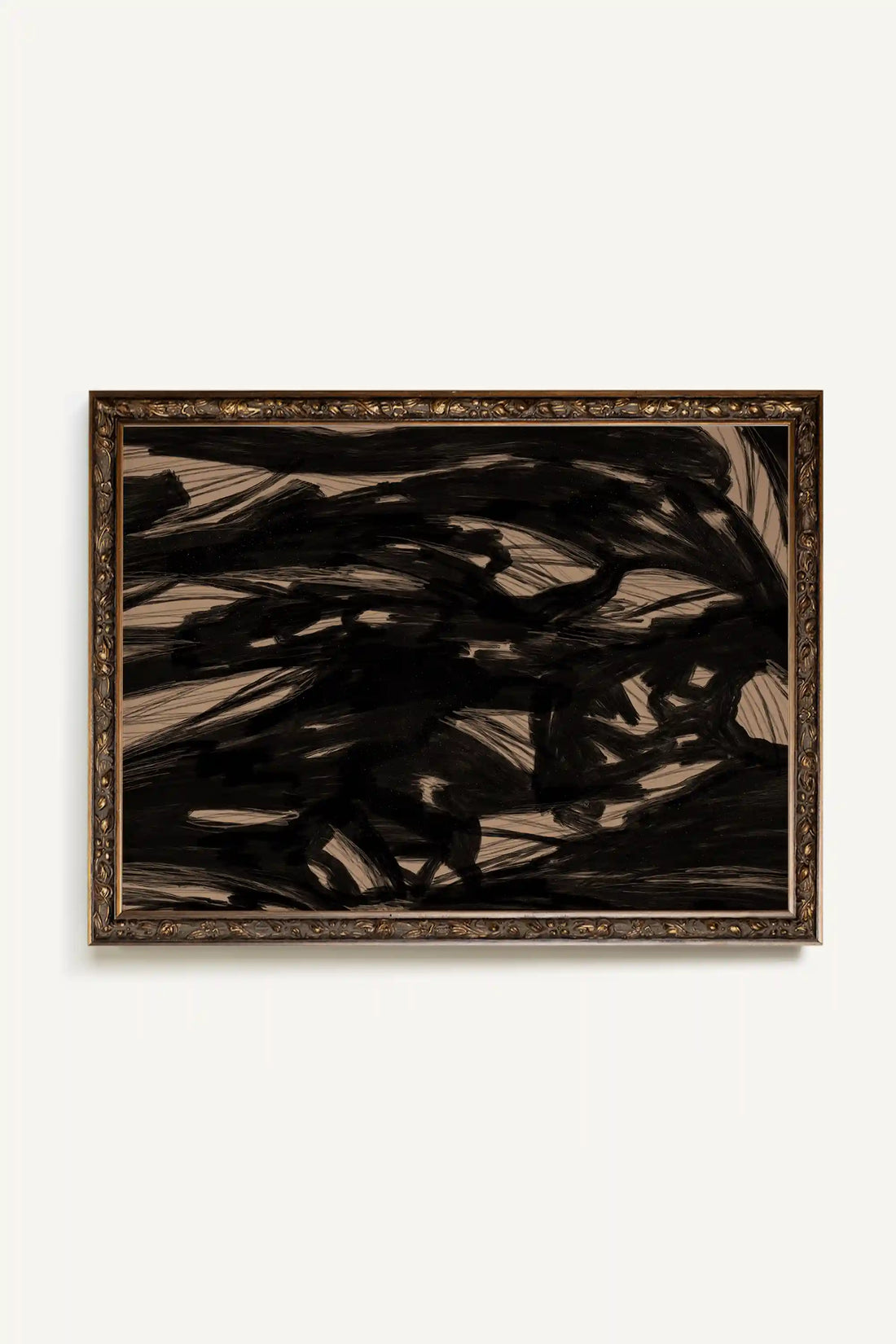 TRACÉ BRUT, Oeuvre sur toile étirée, encadré Vintage Bronze