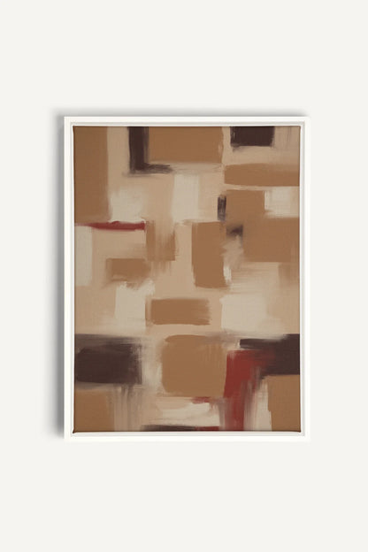 OLEKA CANVAS - TRAITS, Oeuvre sur toile étirée, encadré Blanc