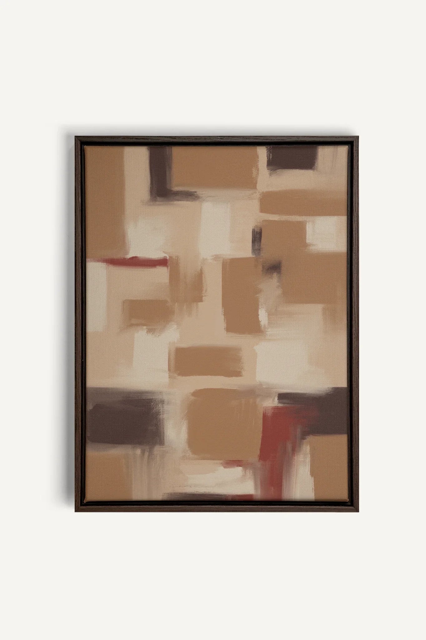 OLEKA CANVAS - TRAITS, Oeuvre sur toile étirée, encadré Brun Noyer