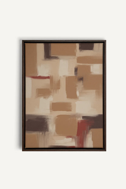 OLEKA CANVAS - TRAITS, Oeuvre sur toile étirée, encadré Brun Noyer