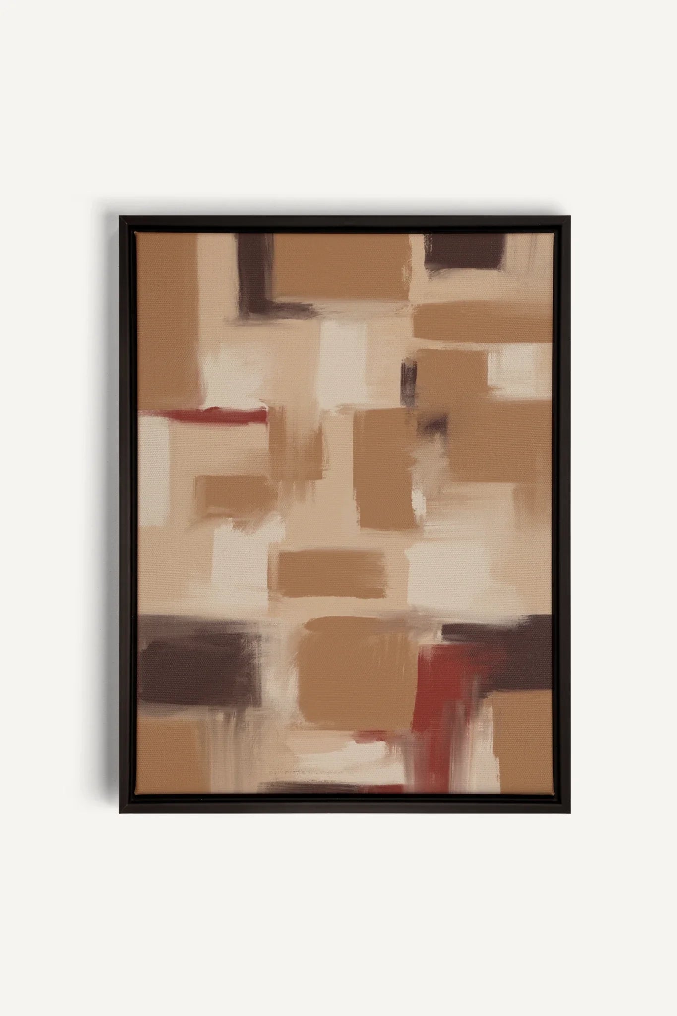 OLEKA CANVAS - TRAITS, Oeuvre sur toile étirée, encadré Noir