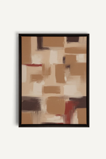 OLEKA CANVAS - TRAITS, Oeuvre sur toile étirée, encadré Noir