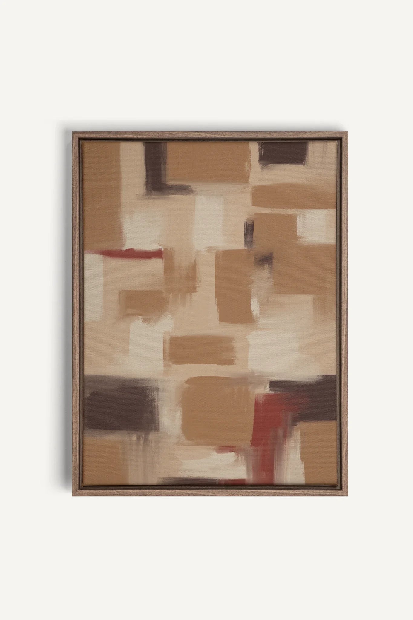 OLEKA CANVAS - TRAITS, Oeuvre sur toile étirée, encadré Brun Chêne