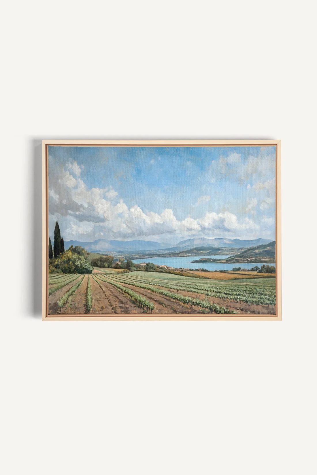 OLEKA CANVAS - TRANQUIL LAKESIDE, Oeuvre sur toile étirée, encadré Naturel Clair