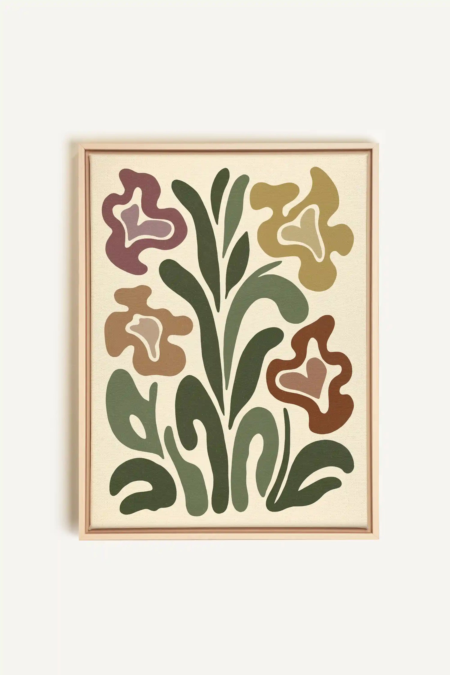 TRIPPY BOTANICALS, Artwork on stretched canvas, framed Natural Light