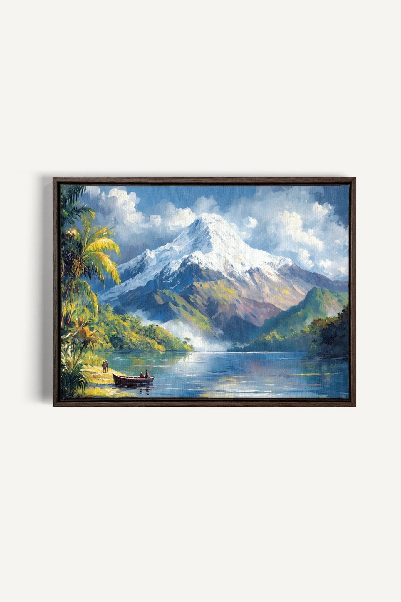 OLEKA CANVAS - TROPICAL HIGHLANDS, Oeuvre sur toile étirée, encadré Brun Noyer