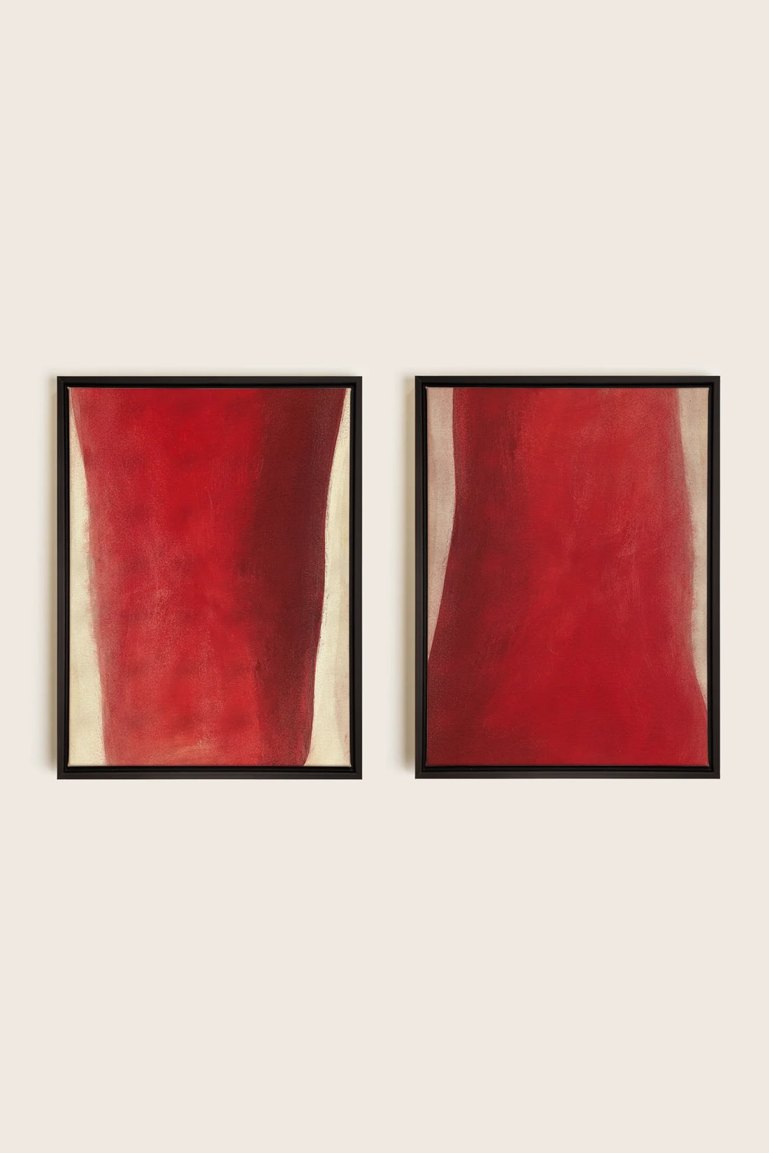 OLEKA CANVAS - TWIN FLAMES, 2 Oeuvres sur toile étirée, encadré Noir