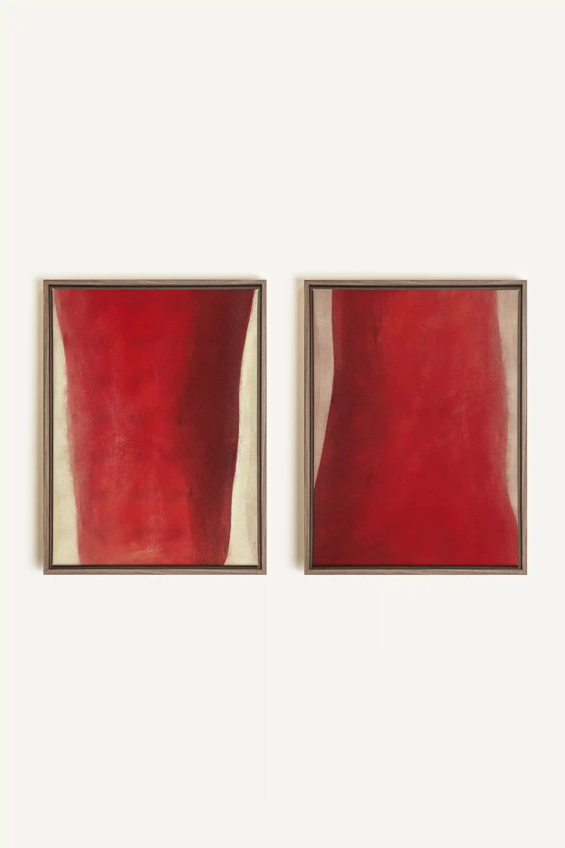 TWIN FLAMES, 2 Works on stretched canvas, framed Oak Brown