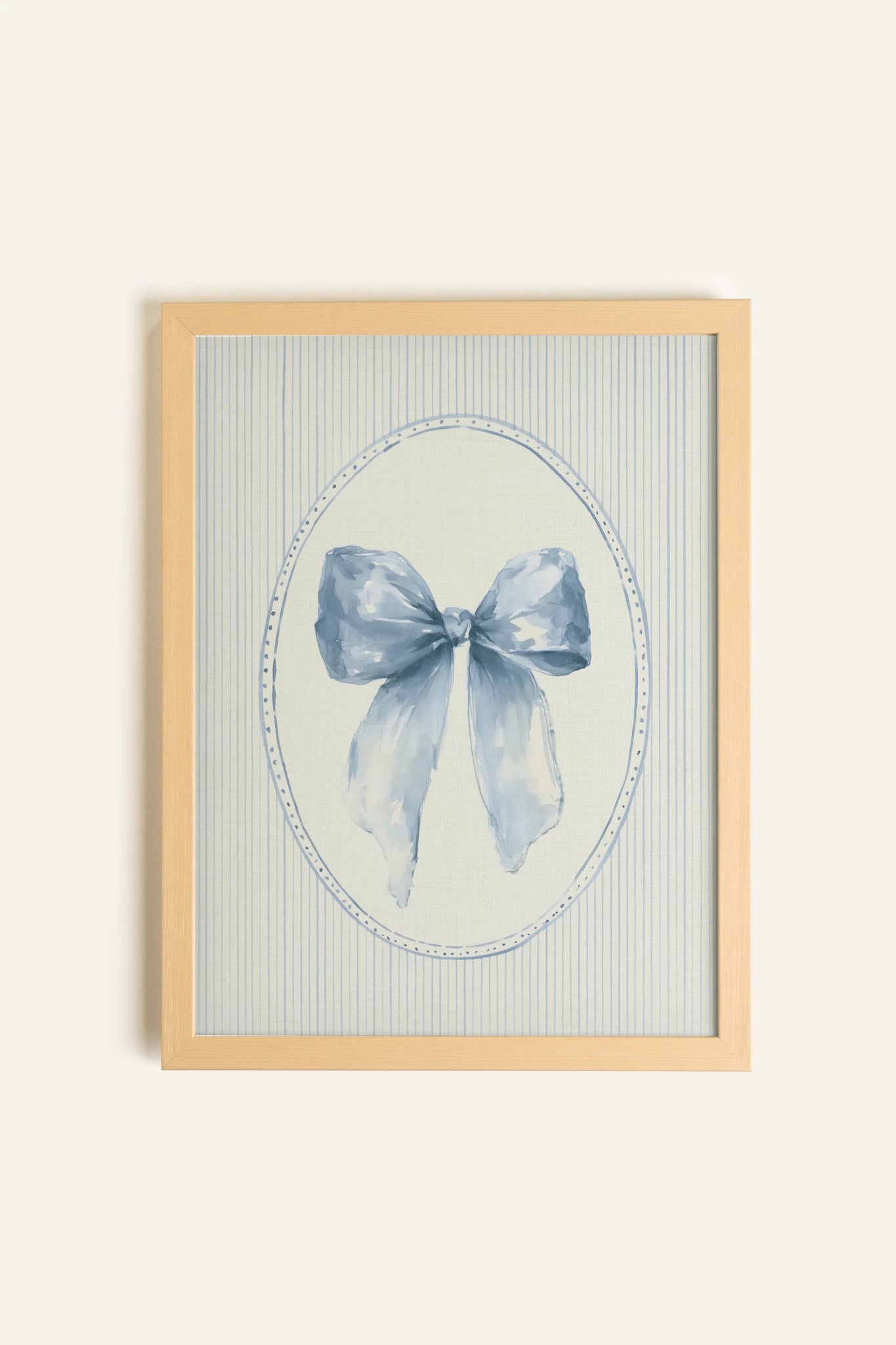 UNE TOUCHE DE BLEU, Oeuvre sur toile rigide, encadré naturel clair