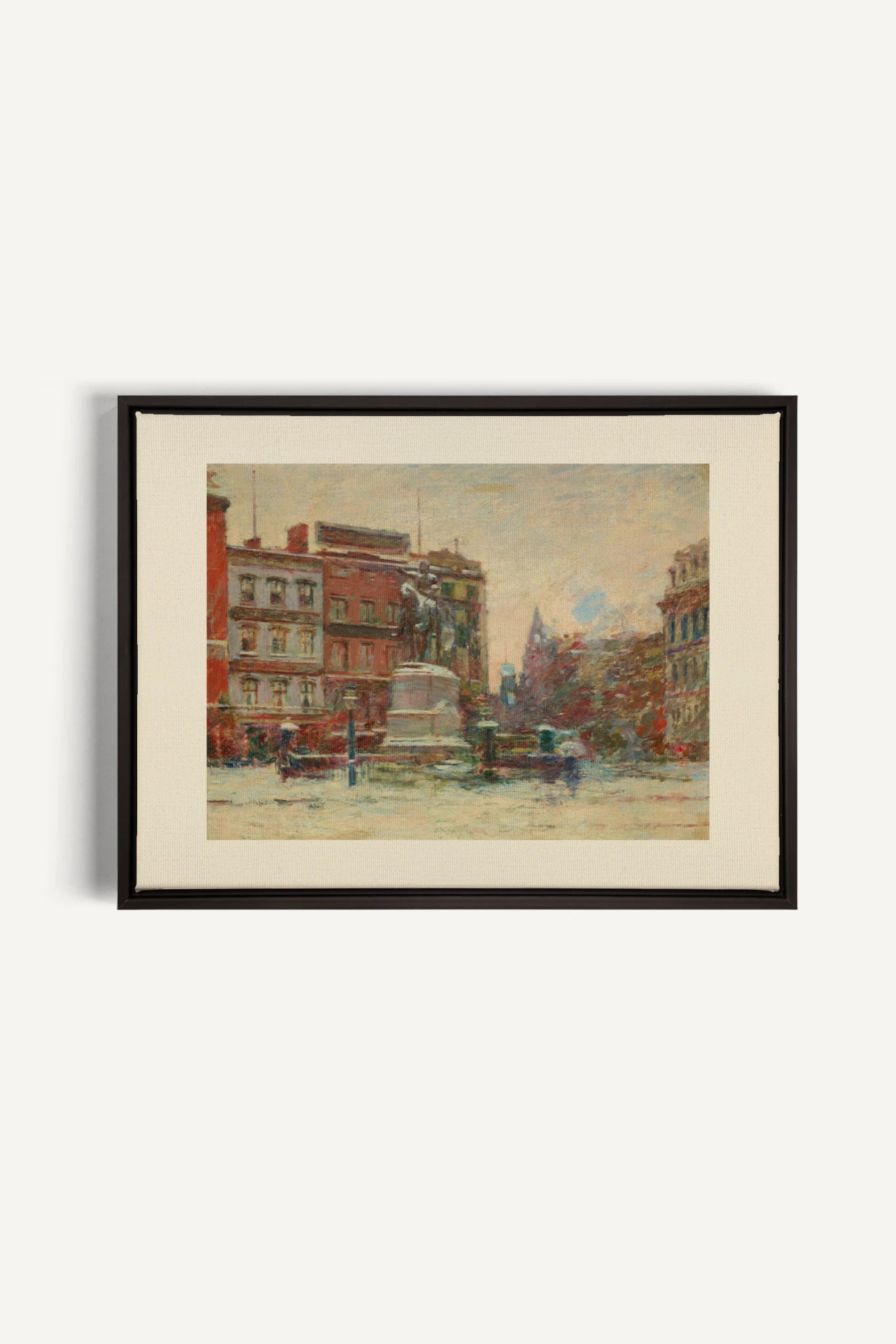 URBAN WINTER DAY, Oeuvre sur toile étirée, encadré Noir