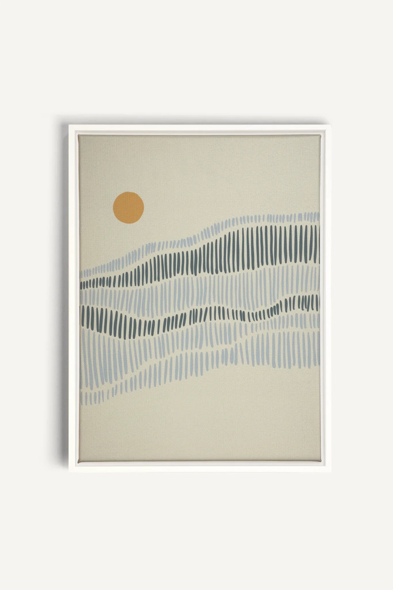 OLEKA CANVAS - VAGUES, Oeuvre sur toile étirée, encadré Blanc