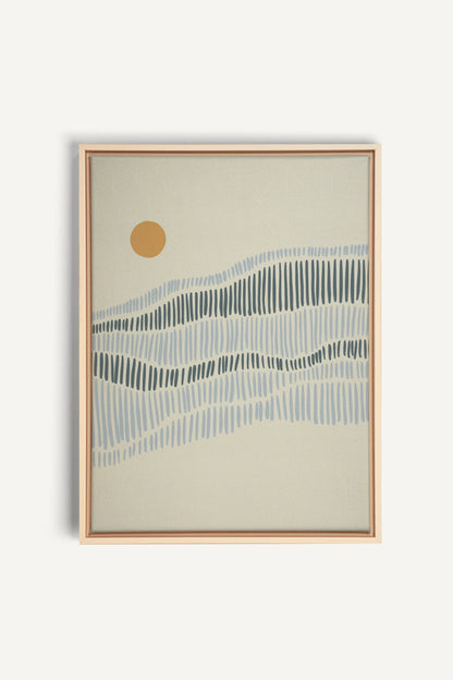 VAGUES, Artwork on stretched canvas, framed Natural Light