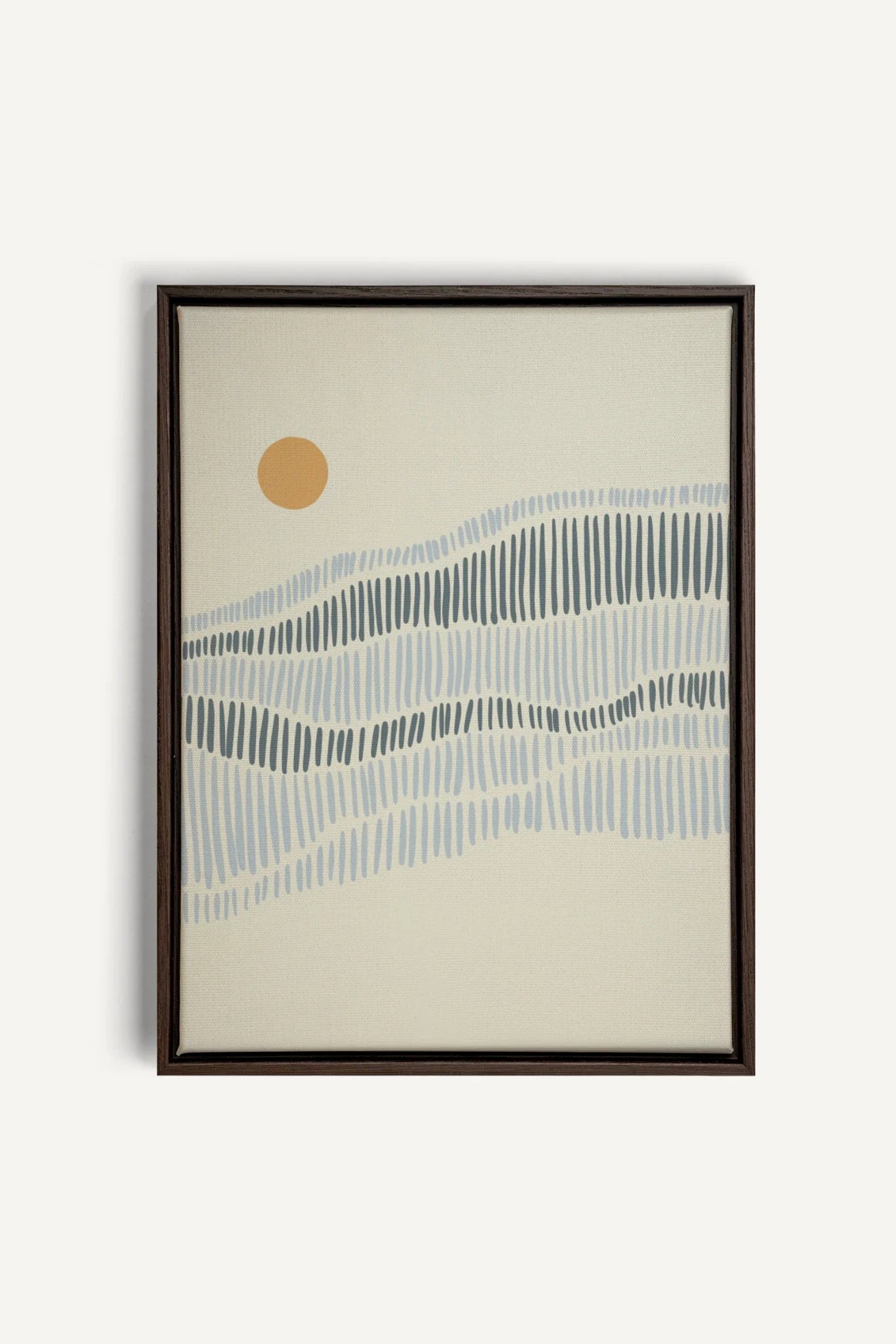 OLEKA CANVAS - VAGUES, Oeuvre sur toile étirée, encadré Brun Noyer