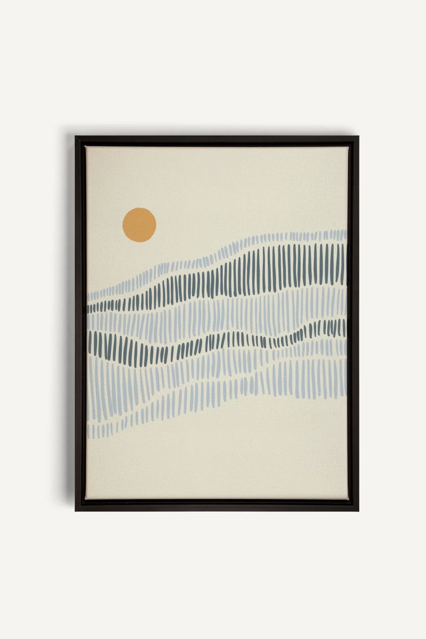 OLEKA CANVAS - VAGUES, Oeuvre sur toile étirée, encadré Noir